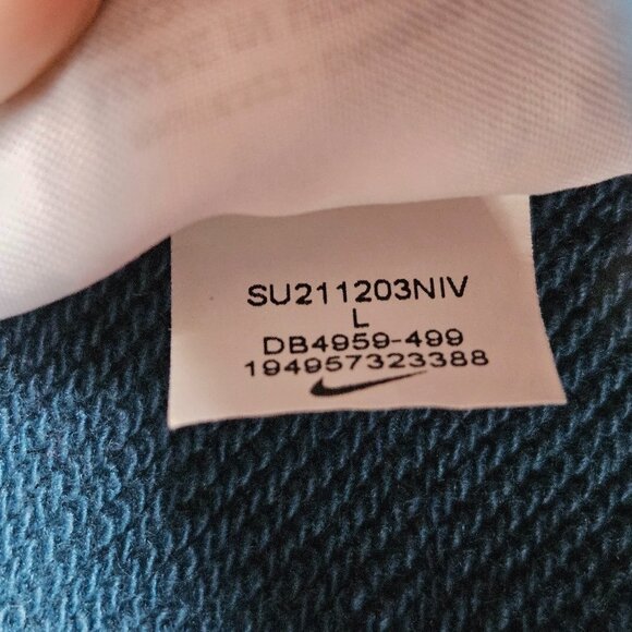 Nike Women Large Sweatshirt French Terry NSW Club Crew Pullover Long Sleeve RARE - Picture 11 of 11